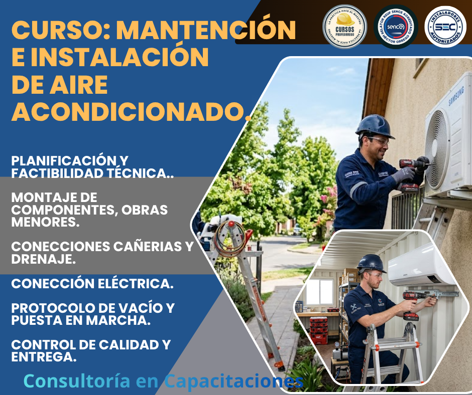 Curso CURSO: MANTENCIÓN E INSTALACIÓN DE AIRE ACONDICIONADO. en COQUIMBO-SERENA